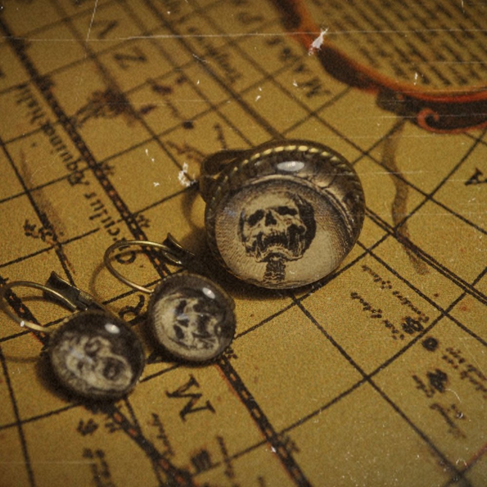 Memento Mori metal set in bronze color - Picture 6 of 6